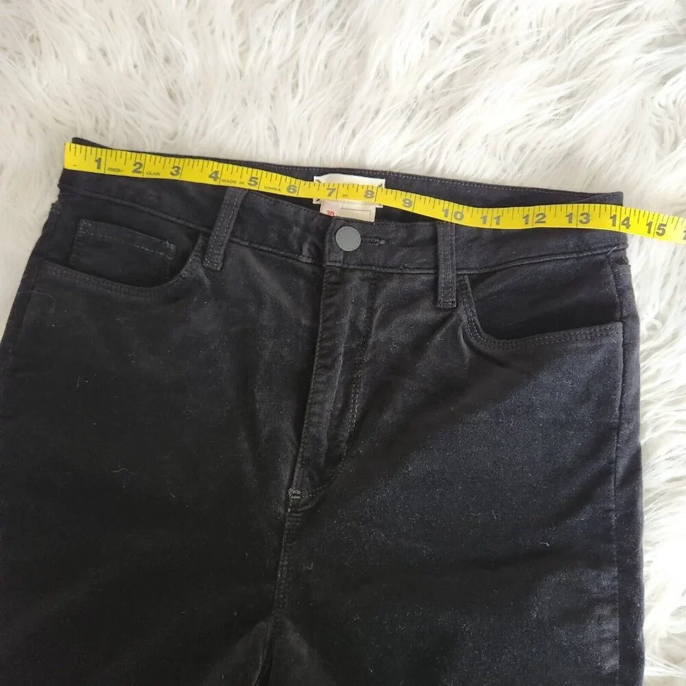 L'agence Katrina Ultra High Rise‎ Skinny Black Velvet Pants Size 30 (28x28